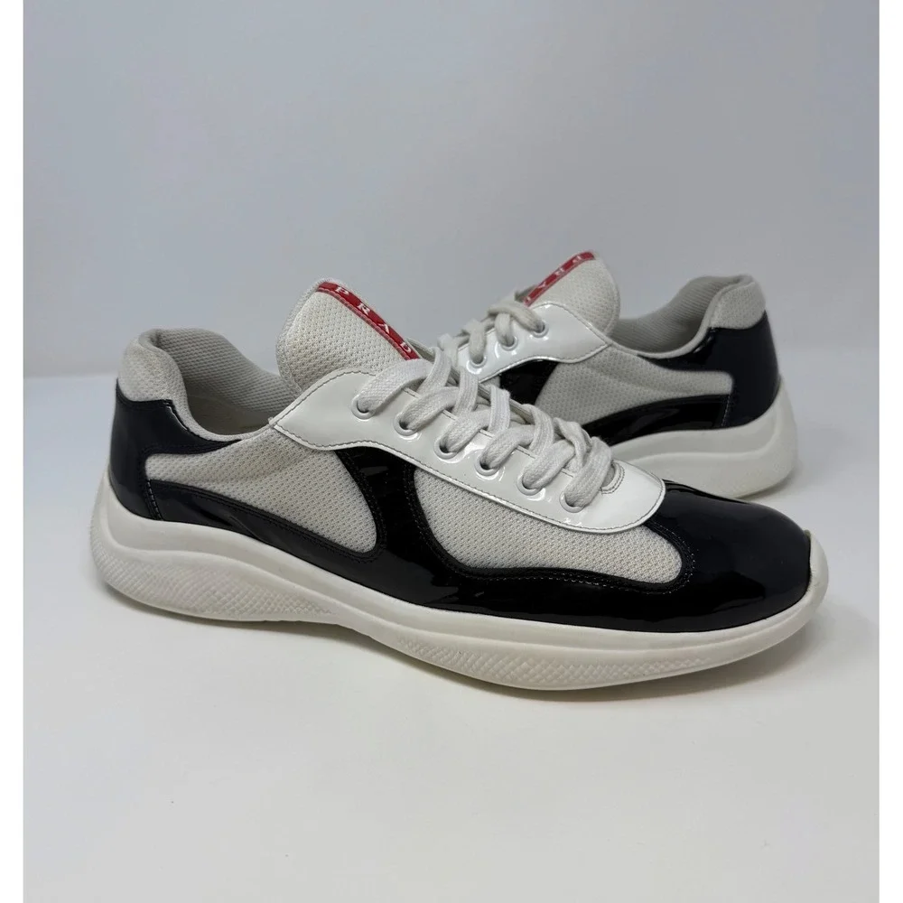 Prada Americas Cup Sneaker White/Black Size 11.5 US 10.5 UK